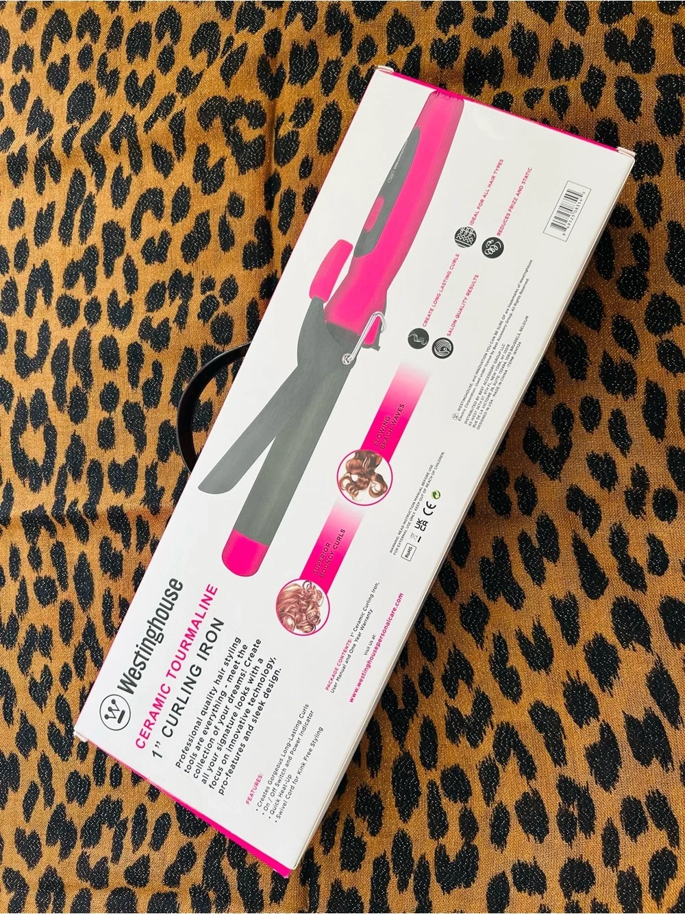 🩷🖤 Pink 🩷🖤 Black Ceramic Tourmaline Curling Iron - 1